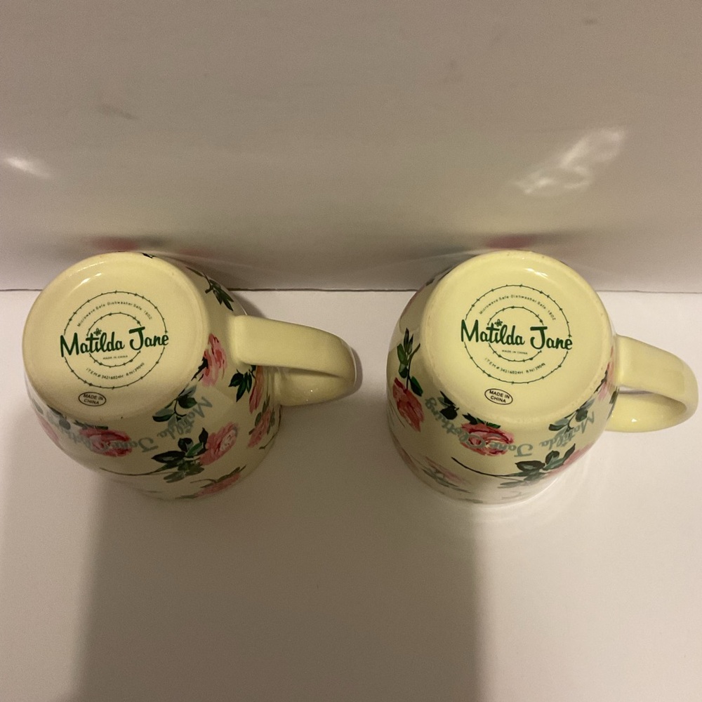 Matilda Jane Mix & Mingle 18 oz 2 Coffee Tea Mugs Bundle Floral Garden Rose - Picture 2 of 9